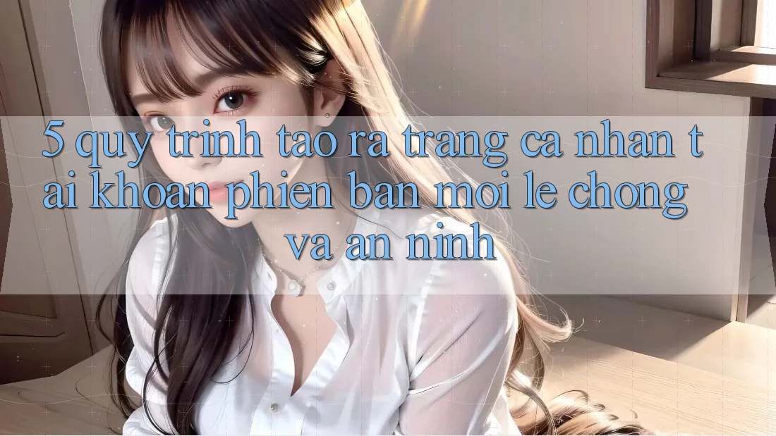 5. Quy Trình Tạo ra trang cá nhân Tài Khoản Phiên bản mới Lẹ Chóng và An ninh