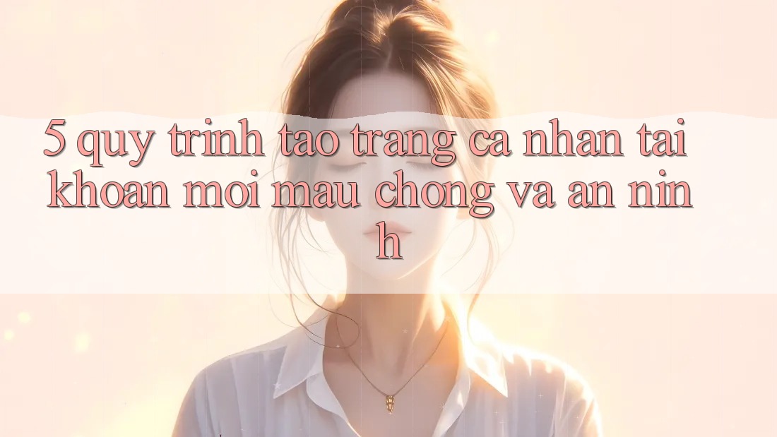 5. Quy Trình Tạo trang cá nhân Tài Khoản Mới Mau chóng và An ninh 5. Quy Trình Tạo trang cá nhân Tài Khoản Mới Mau chóng và An ninh